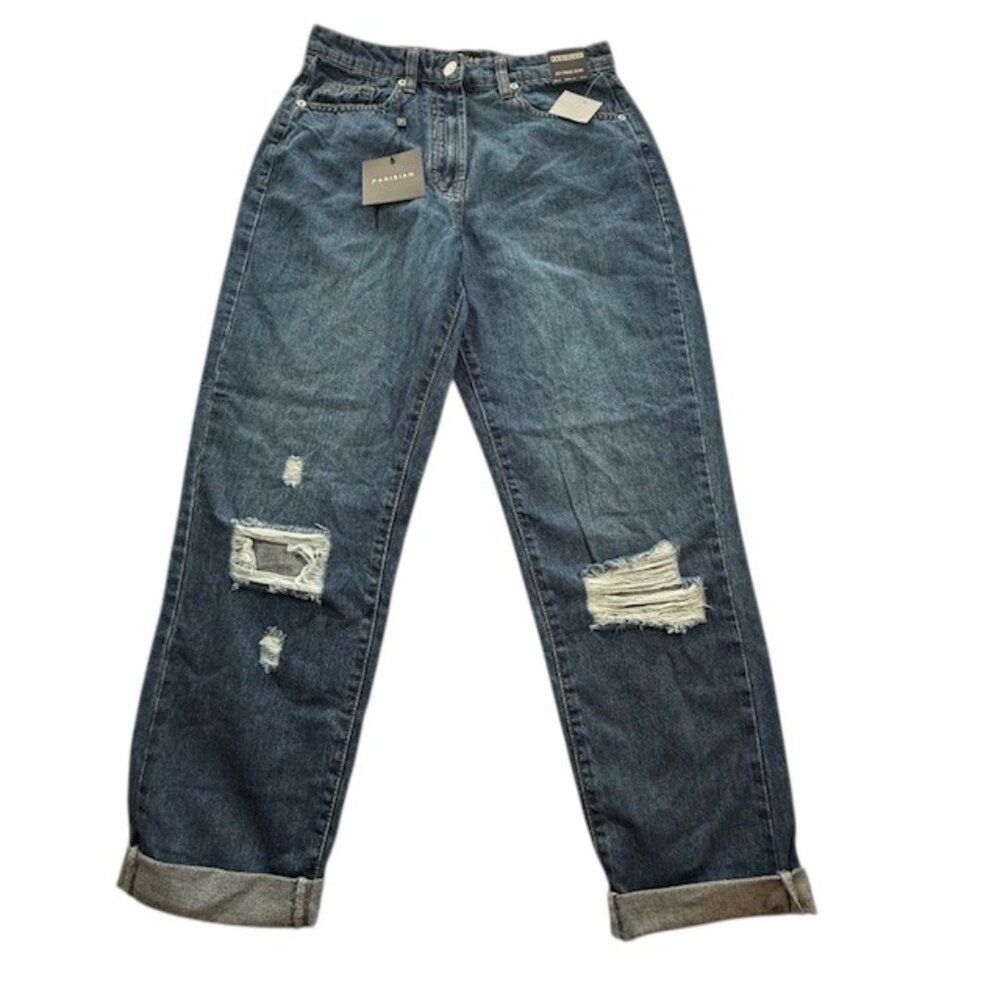 Parisian Distressed Boyfriend Jeans New w/ Tags Womens Size 4 (UK 8)